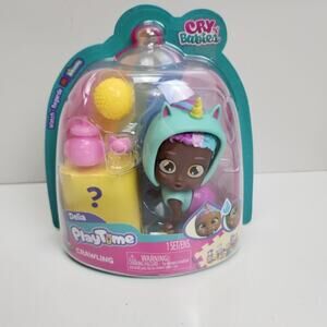 Play Time Cry Babies Crawling Delia Mini Doll Set Comes w/ Accessories Brand NEW